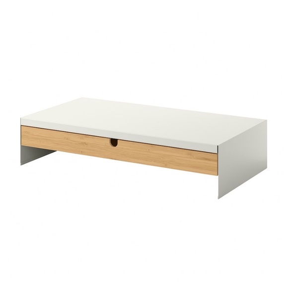 Ikea ELLOVEN Monitor stand with drawer, white - Picture 1 of 10